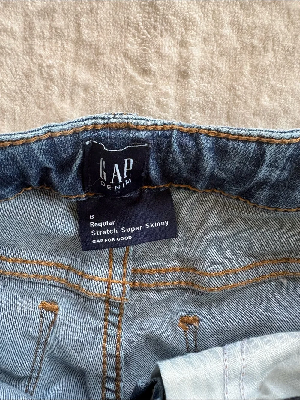 Gap Girls Sparkle Star Skinny Regular Stretch Super Skinny Jeans Size 6